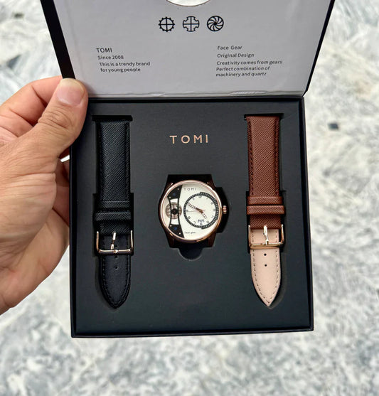 TOMI T-104 Face Gear Dual Strap Watch