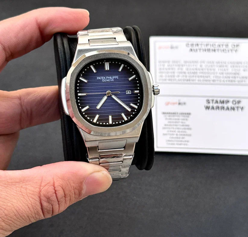 Latest Matte Finish - Patek Philippe - Mineral glass - High Quality Chain & Lock